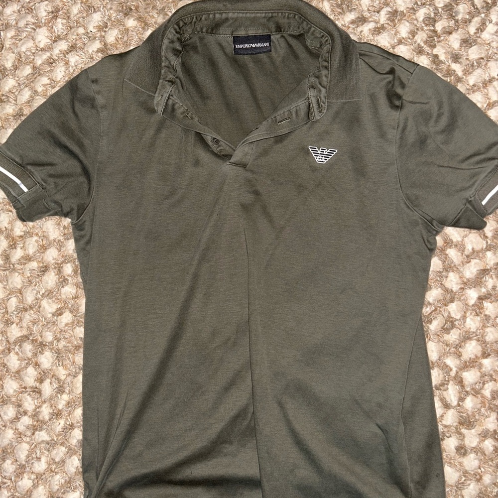 Emporio Armani Men's Dark Green Polo Shirt size S/M men’s